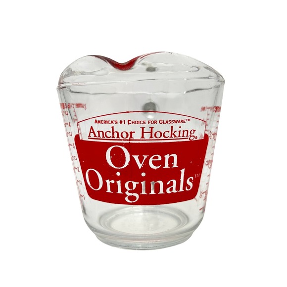Anchor Hocking Other - Vintage Anchor Hocking Originals Glass Measuring 2 Cup 16 oz Red Lettering Clear